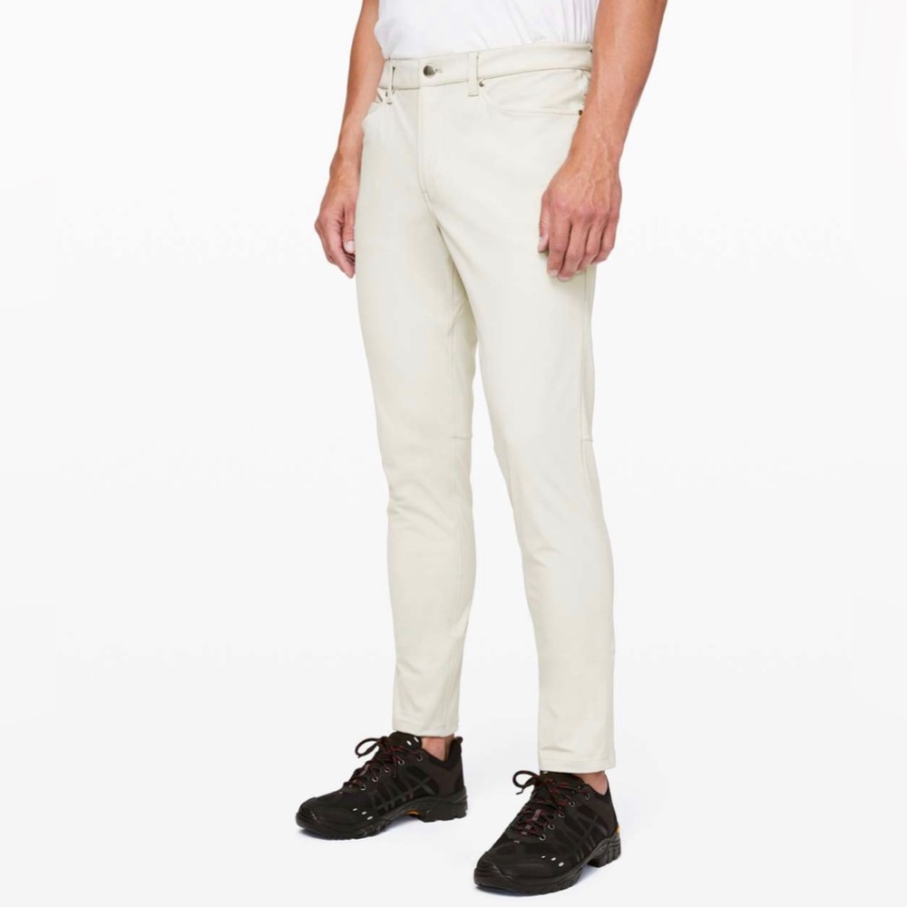 Lululemon ABC Slim pants 30” inseam 28” waist color silver stone/off-white